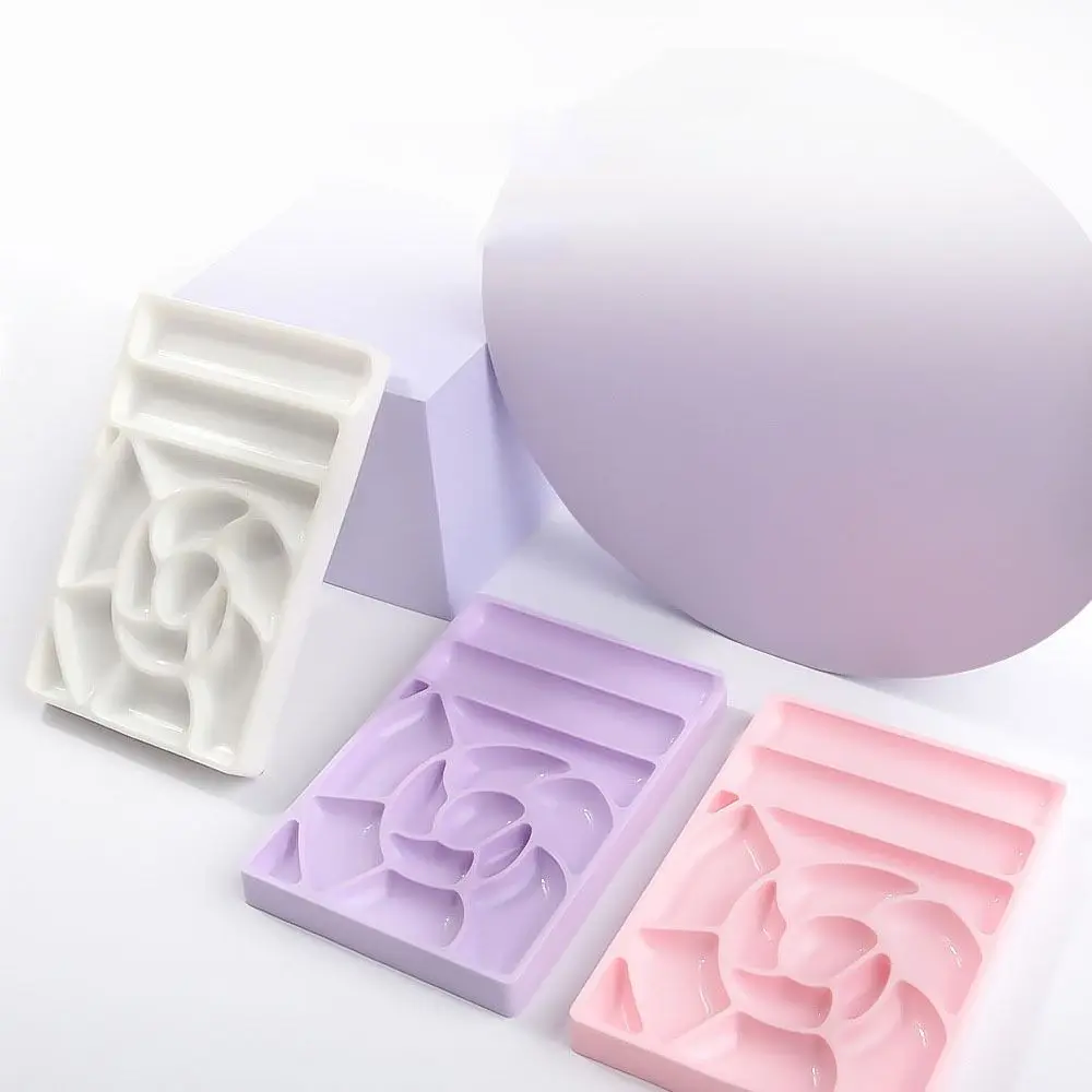

Japanese Nail Oil Glue Nail Color Palette Grid Plastic Light Therapy Glue Color Smudging Display Tray Pen Holder Nail Art Tools