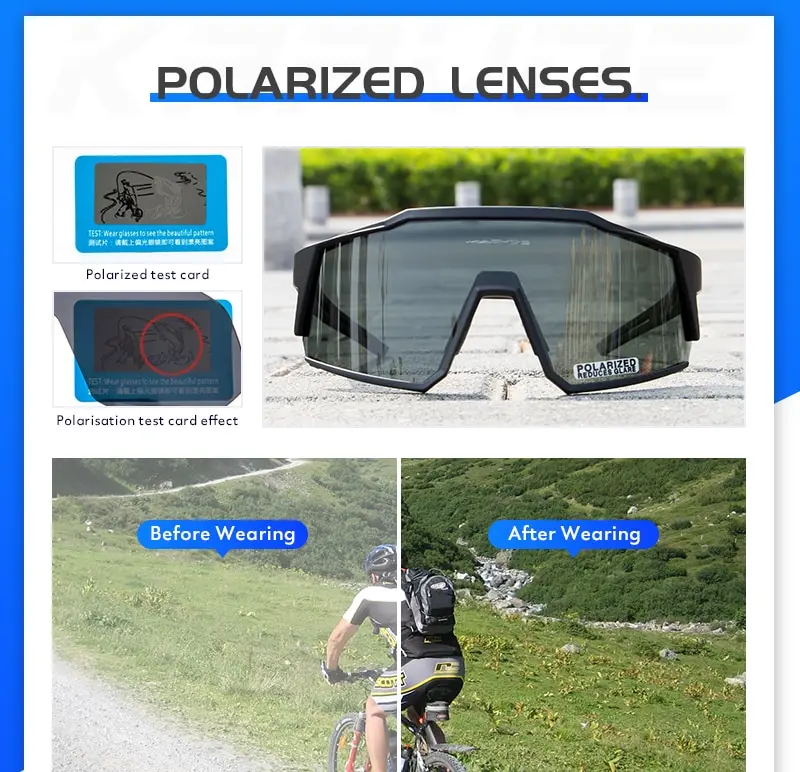Kapvoe fahrrad brille polarisiert mtb rennrad brille uv400 schutz sonnenbrille ultraleichte sport brillen ausrüstung – Detail 5