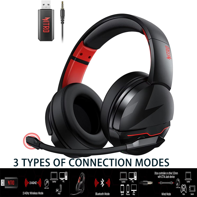 Acer Wireless Gaming Headset 100H Battery Dynamic 50mm Drivers Clear Voice Mic Bluetooth Gaming Headphones For PC PS4 Headset