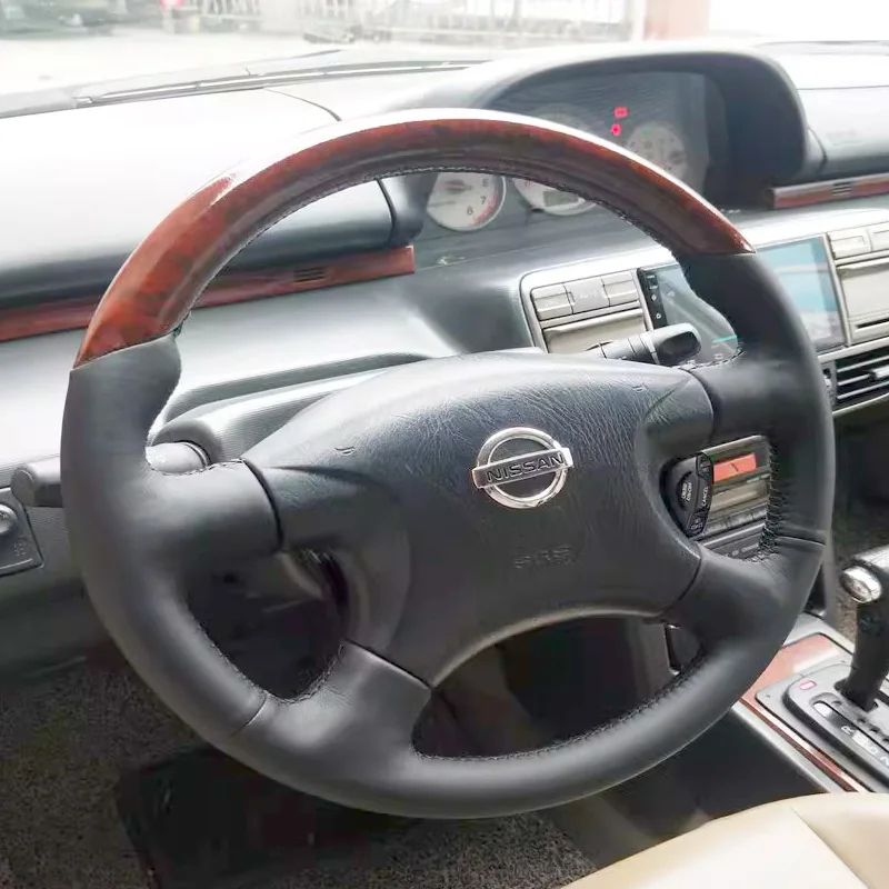 HuiER Microfiber Leather Steering Wheel Cover – Fits Nissan Almera N16, Pathfinder, Primera, Paladin