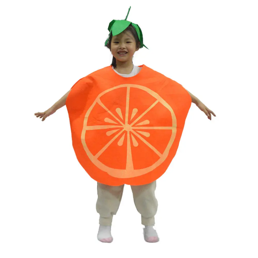 Children's Day Performance Costume Game Party Clothes School Performance Out Fruit Costume Fixture Non-Woven Orange