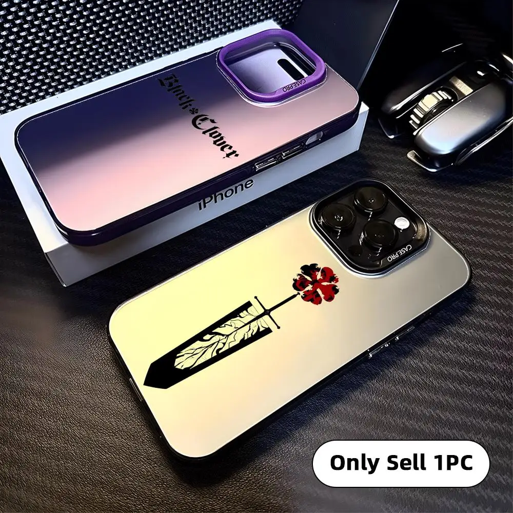 Aurora Matte Laser Shockproof Bumper Phone Case with Black Clover Logo