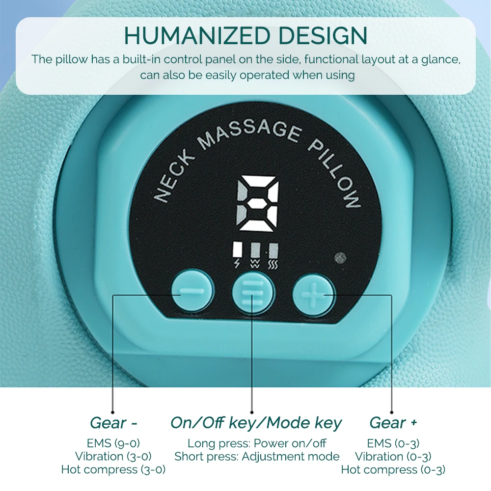 Electric Neck Massager Electric Neck Cervical Massager Head Pillow Neck Traction Vibration Kneading Massage Pillow Ergonomic