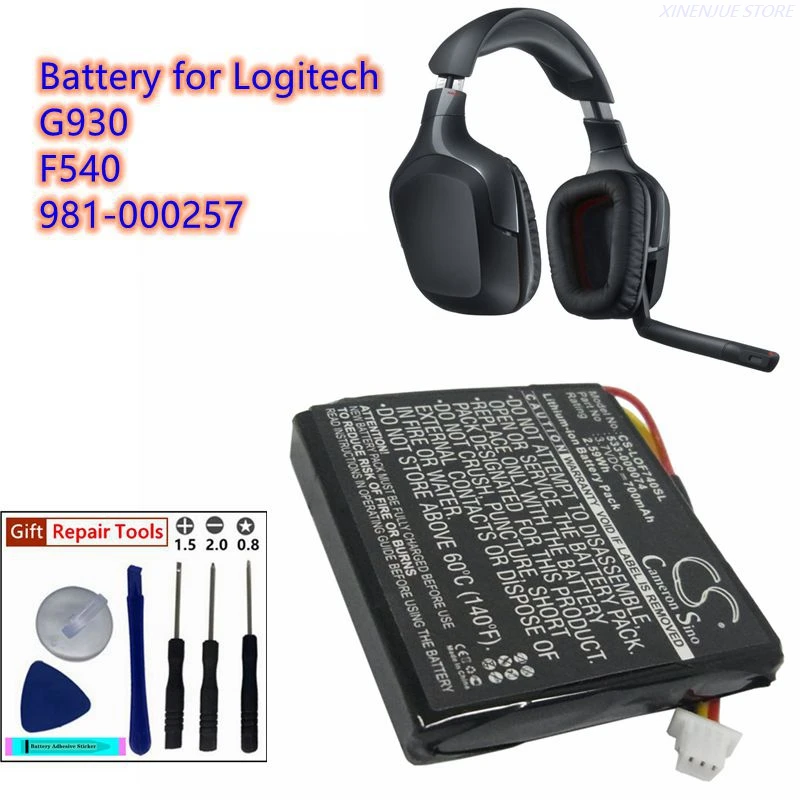 Wireless Headset Battery 3.7V/700mAh 533 000074 for Logitech G930, F540,  981 000257|Digital Batteries| - AliExpress