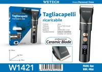 Ensemble de tondeuses à cheveux rechargeables/avec fil, tondeuse à cheveux électrique professionnelle avec peignes réglables (3-12 mm), moteur silencieux, pour hommes/femmes/enfants, usage domestique ou professionnel 8
