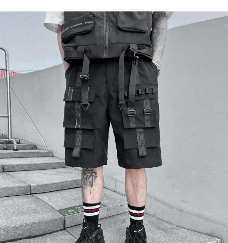 Description Picture 3 of itemSummer Shorts Functional Multi-Pocket Overalls Tactical Military High Street Cargo Pants Men'S Clothing Harajuku Safari Japanese