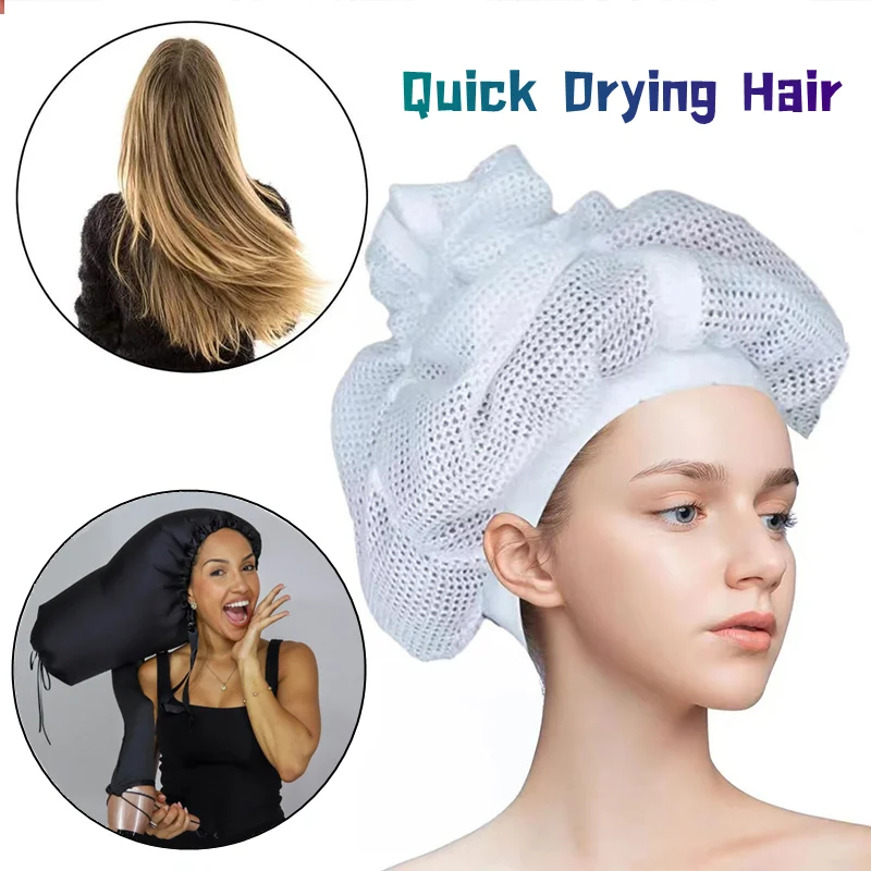 Adjustable Net Plopping Bonnet Net Plopping Cap For Drying Curly Hair Quick Drying Hair Towel Bath Shower Hats Net Plopping Cap