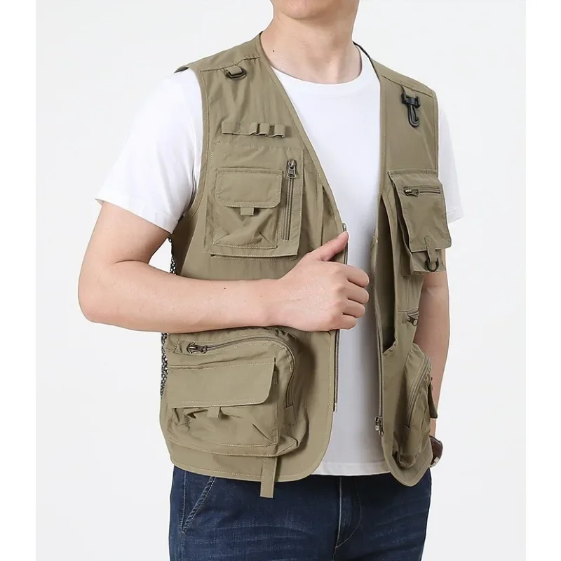 Waterproof Camping Vest Fishing Clothing Men's Coats Hunting Windbreaker Motorcyclist Vests Professional Padded Luxury Work Man