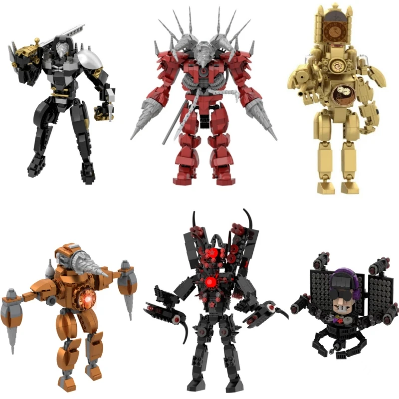 Skibidi Toilet Constructor Toys Enhanced Red Electric Drill Man Camera Titan Mans Speakerman Juguetes Toys For Boys Navidad Gift