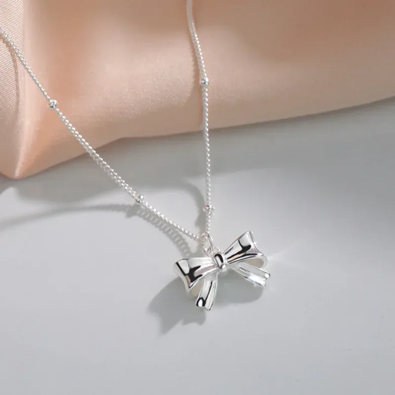 925 الفضة الحب القلب اللؤلؤ قلادة للنساء هدية الكو...