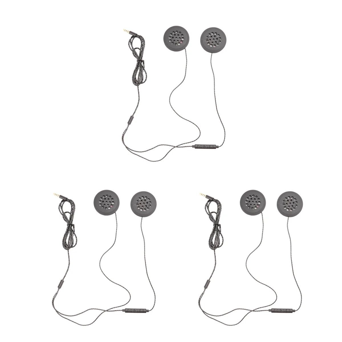 BAAU 3X Motorcycle Helmet Headset Speakers 3.5mm Jack Wired Headphones Earphone Headphone with HD Microphone