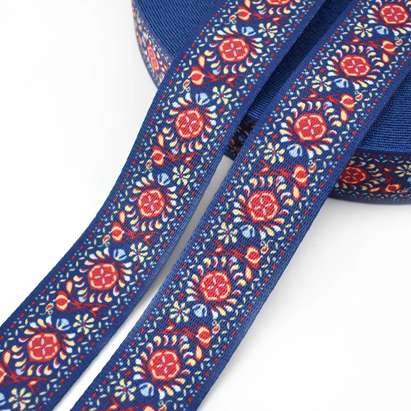 Meetee 5Meters 38mm Fashion Print Ethnic Jacquard Webbing Bags Strap Belt Ribbon DIY Textile Clothing Decor Sew Accessory 