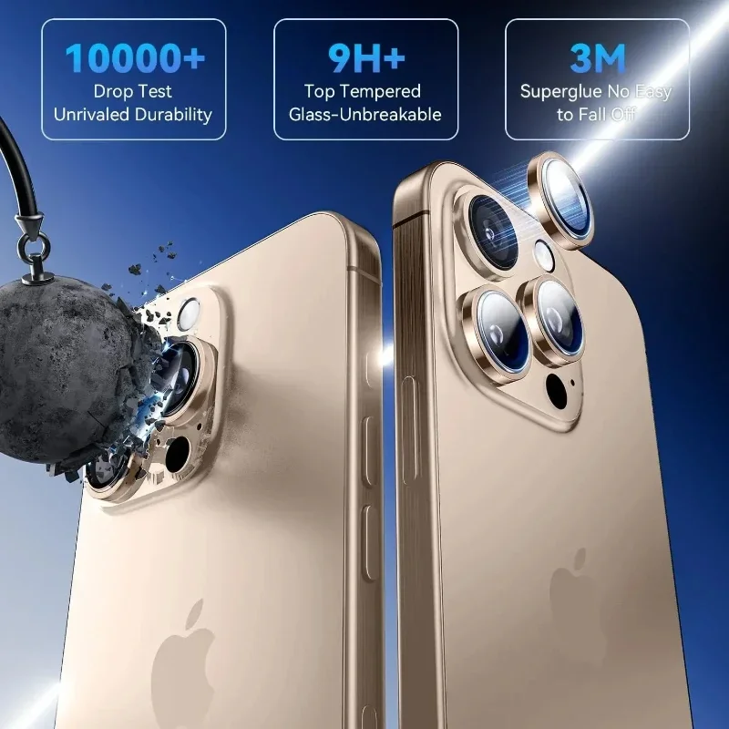 Desert Titanium Tempered Glass Camera Lens Protector Cover - Premium Protection Accessories
