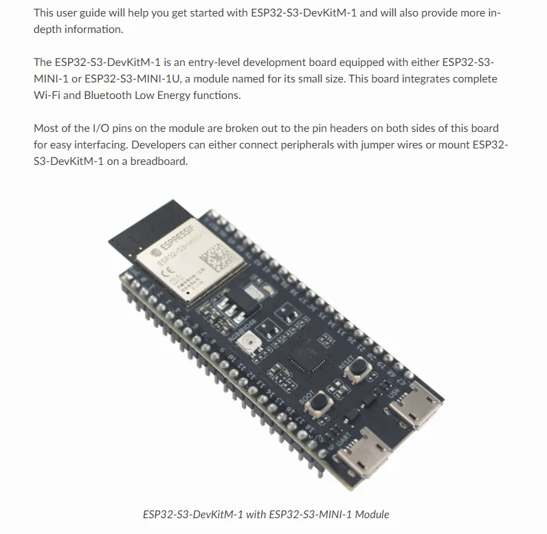 ESP32-S3-DevKitM-1 S3-DevKitM-1U-N8 Entwicklung Bord ESP32-S3-MINI-1 D2N8 Dual Core WiFi Bluetooth-kompatibel Drahtlose Modul – Detail 2