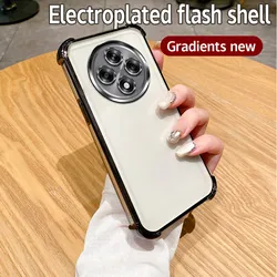 Enhanced Clear Electroplate Soft Bumper Shockproof Phone Case for OPPO Reno 12F 4G (4jfs black)