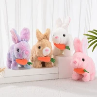 Electric Plush Rabbit Toy Walking Jumping Squeaking Tail Wagging Stuffed Bunny Doll Interactive Plush Toy For Kid Gift 2