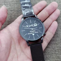 Personalized Free Engraved Your Name Logo 3ATM Water Resistant Customized Wristwatch Leather Man's Woman's Lady's Wrist Watch 2