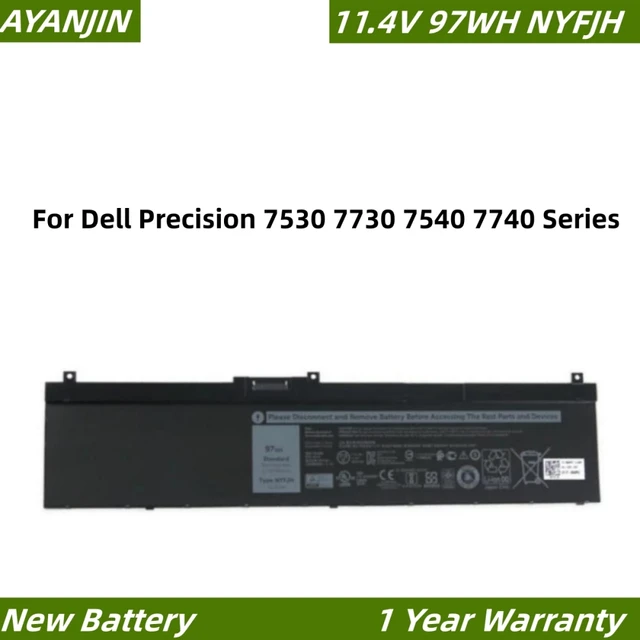 New NYFJH Battery For Dell Precision 7530 7730 7540 7740 P34E P74F 0WMRC  GW0K9