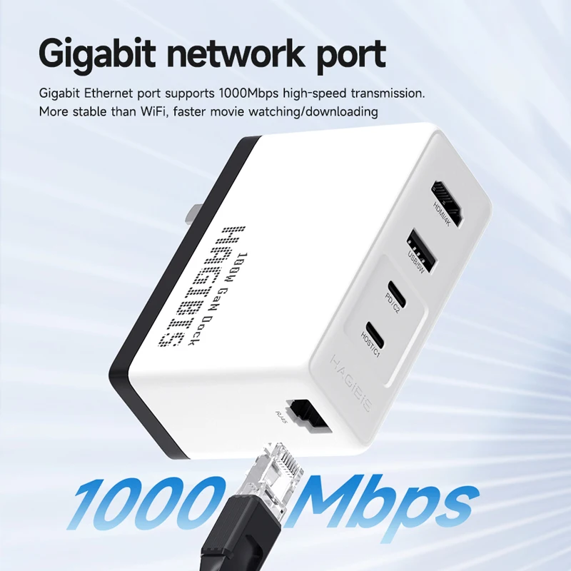 Hagibis-switch Dock Charger Docking Station de tv Portátil Rog Ally 30w Vídeo 4k Carregamento Rápido 100w Rj45 - Imagem 3