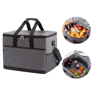 New 35L Insulated Bag Outdoor Picnic Camping Bag Waterproof Oxford Cloth Car Lunch Bag Cooler Bag