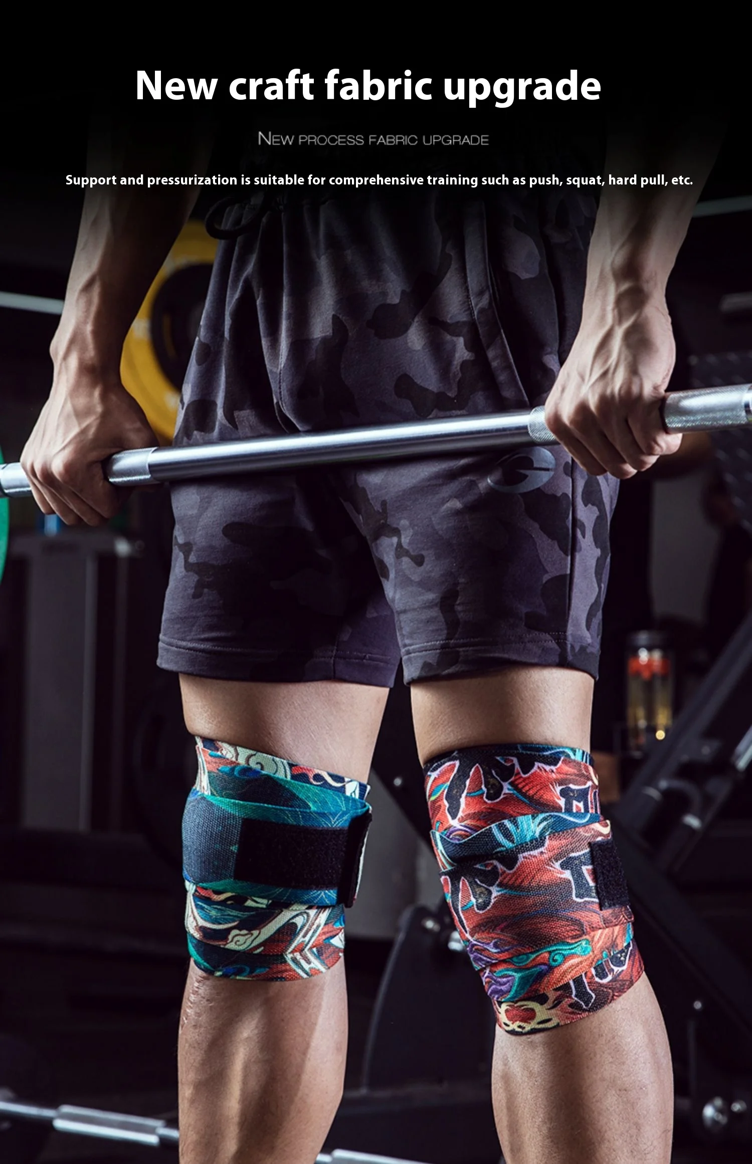 Description Picture 5 of itemFitness Knee Wraps for Weightlifting Workout Knee Pad Straps Weight Lifting Deadlift Bench Press Powerlifting Knee Protector
