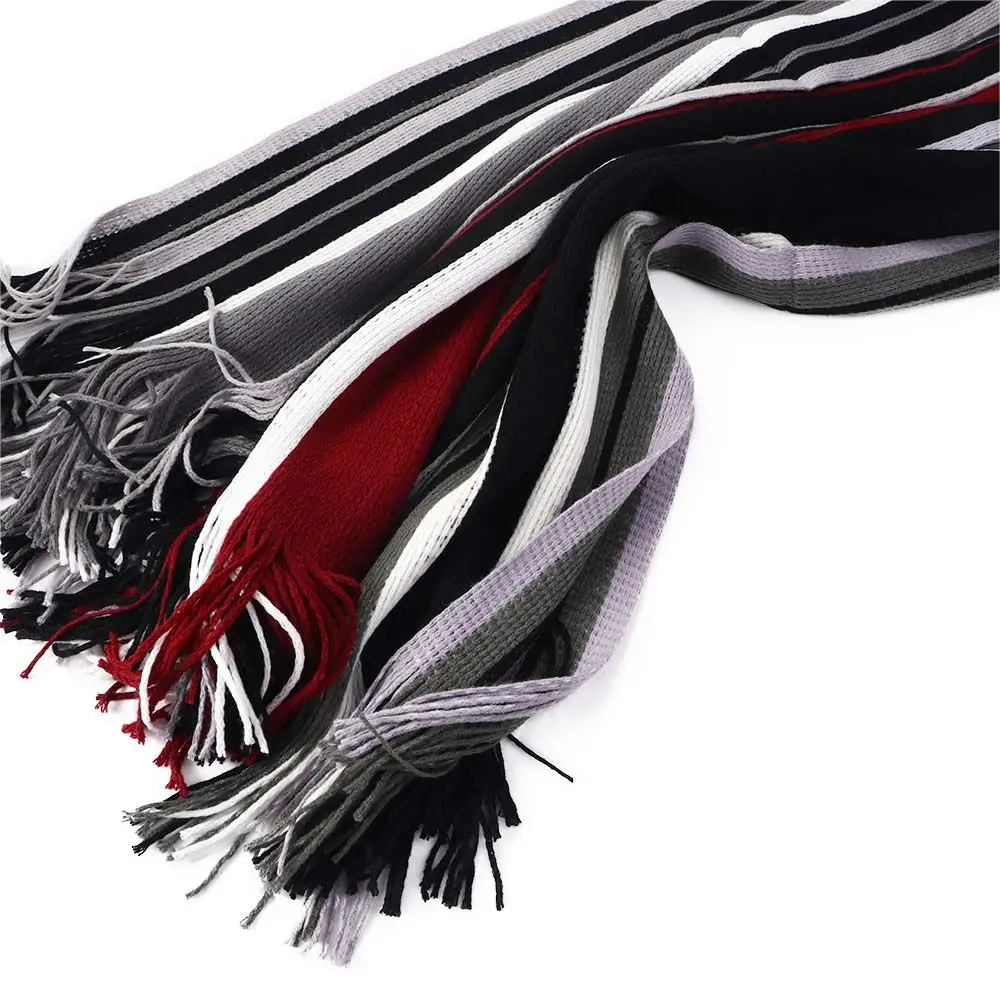 Description Picture 5 of itemDesigner Male Echarpe Knit Scarf Business Affairs Scarves Scarves with Tassels Tassel Scarf Fringed Muffler Striped Scarf Scarf