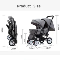 Poussette double légère pour bébés jumeaux, best-seller, pouvant se tenir debout et s'allonger, poussette de haute qualité pour bébés de 0 à 36 mois 2