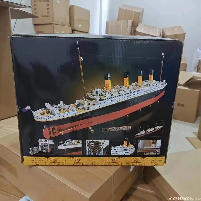 영화 타이타닉 대형 크루즈 선박 모델 빌딩 블록 브릭, DIY 장난감, 어린이 소년 선물, 10294 호환 가능, 9090 개, 신제품