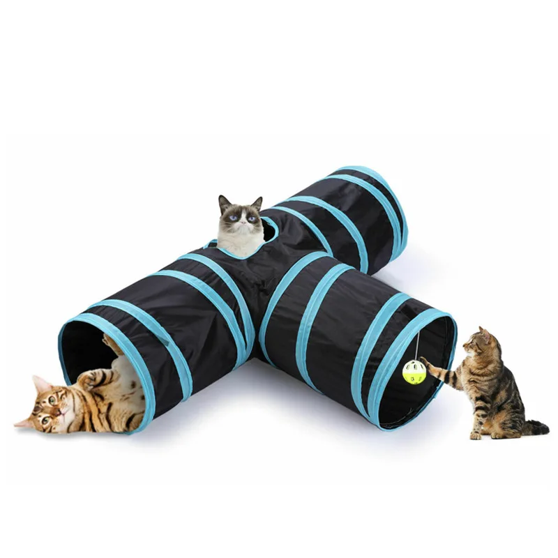 

3/4/5-way Cat Toy Ringing Paper Runway Rolling Ground Chinchilla Toy Fun Drill Bucket Foldable Cat Passage Pet Supplies