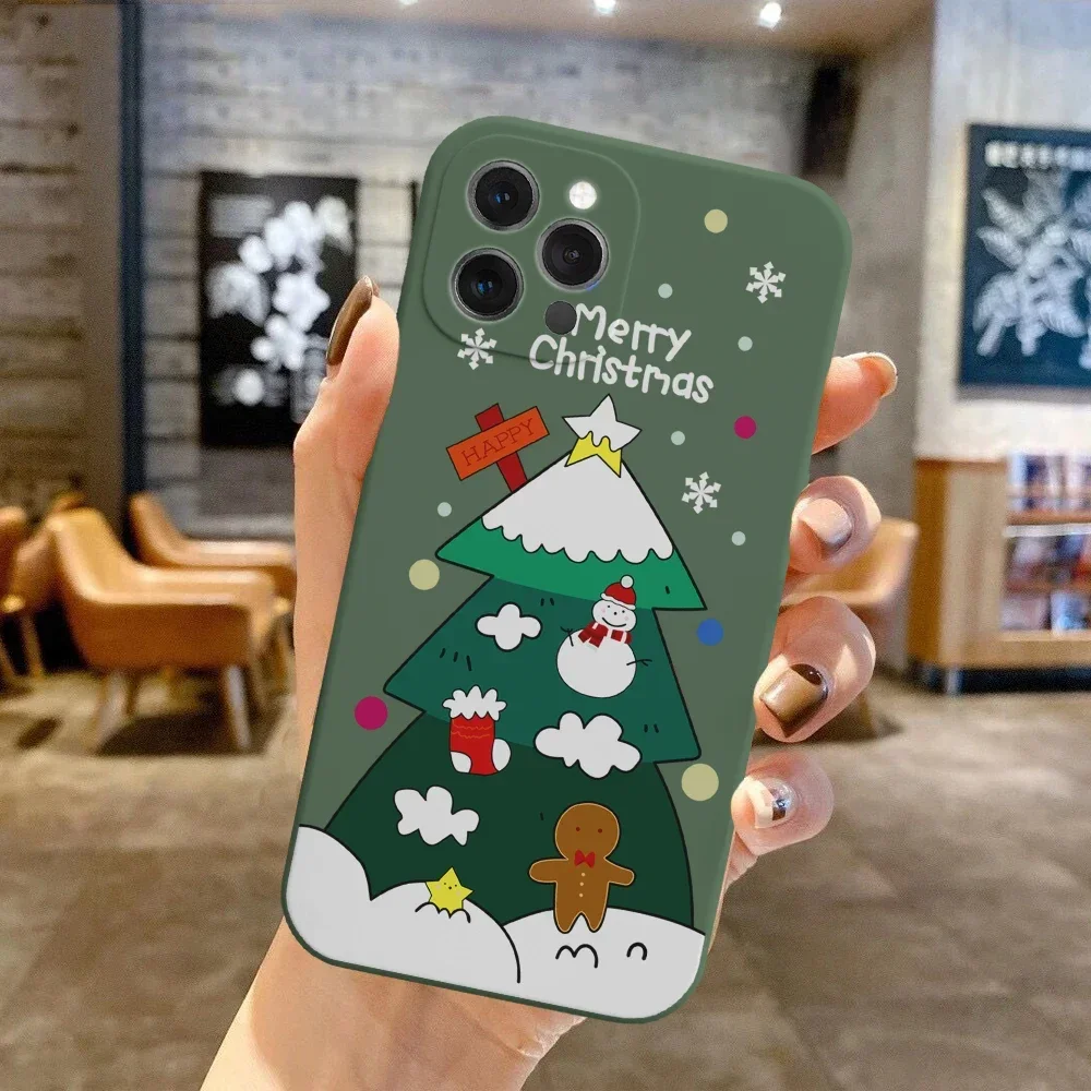 Cute Christmas Santa Claus Elk Phone Case For iPhone 15 16 13