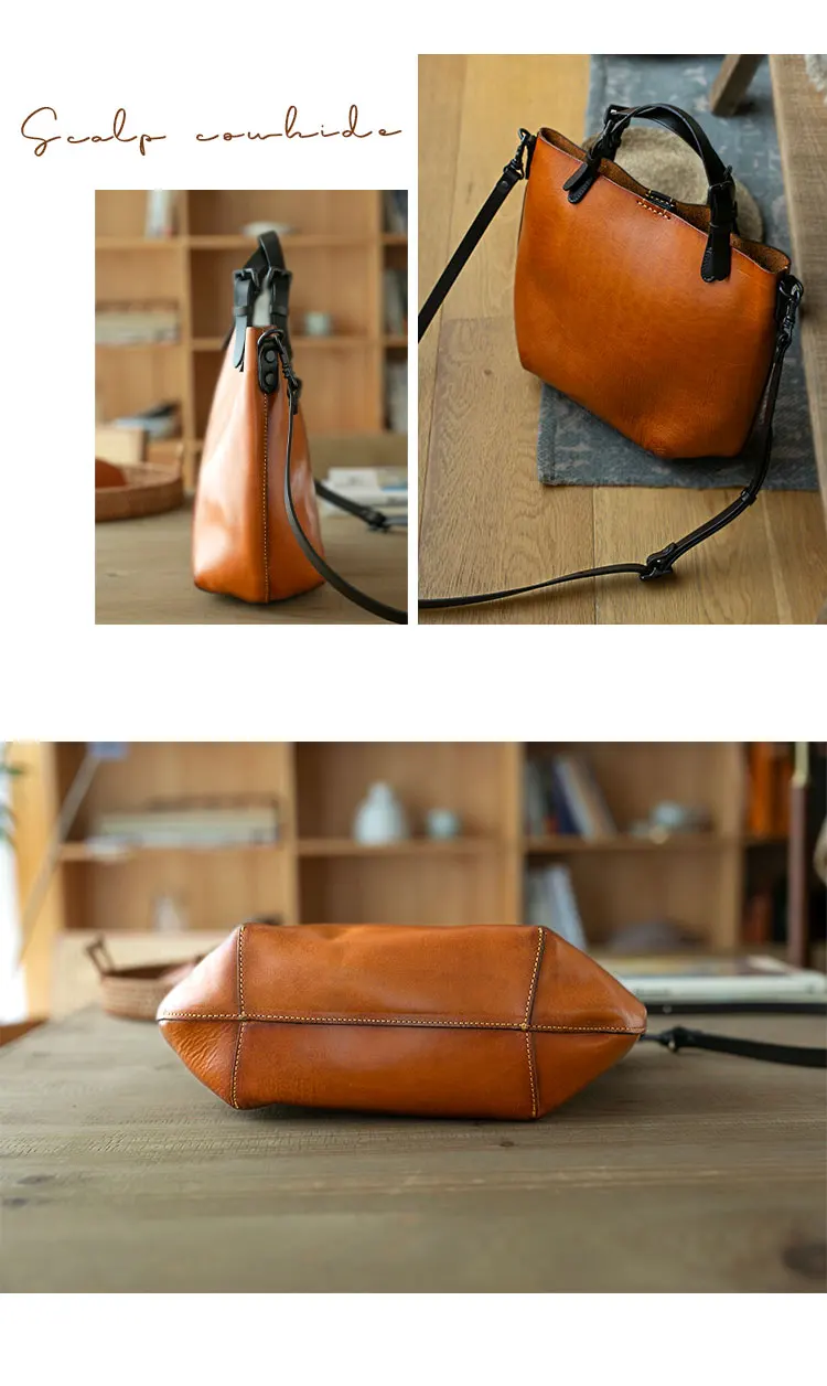 PNDME Designer handgemachte erste Schicht Rindsleder Handtasche Mode Luxus echtes Leder multifunktionale Schulter Umhängetaschen – Detail 16