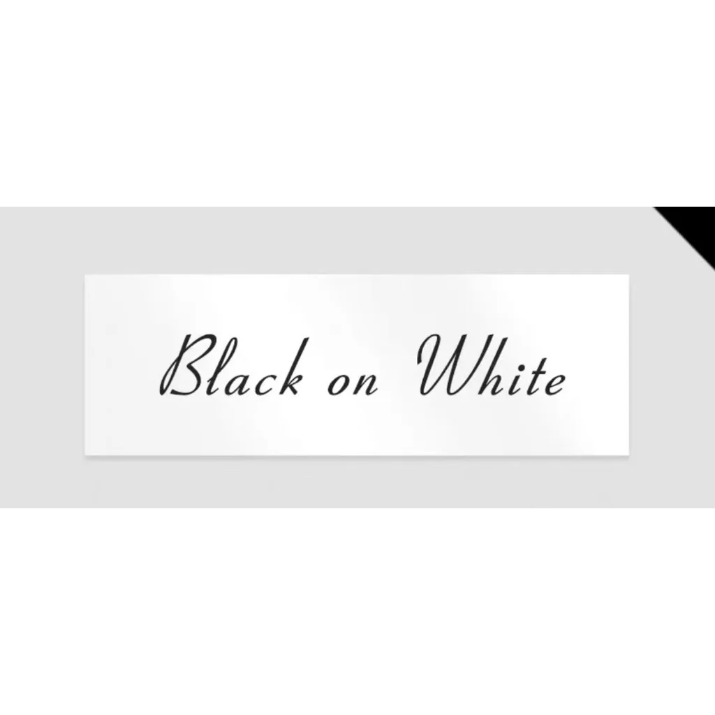 Black on white