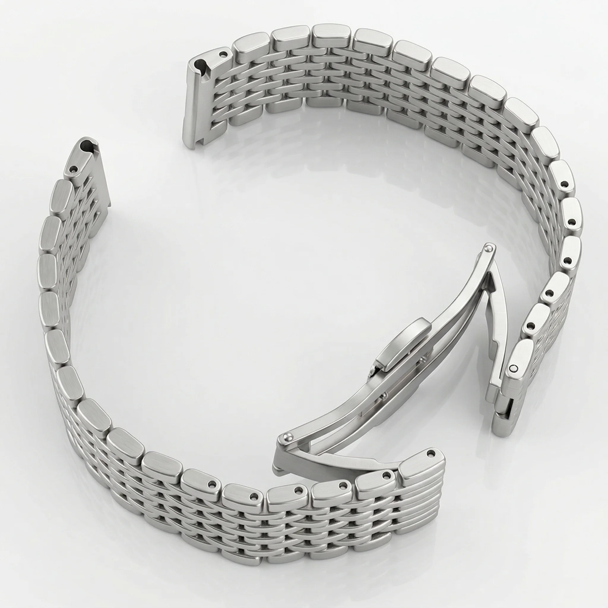 Silver Stainless Steel Watch Bracelet - Elegant Wrist Strap