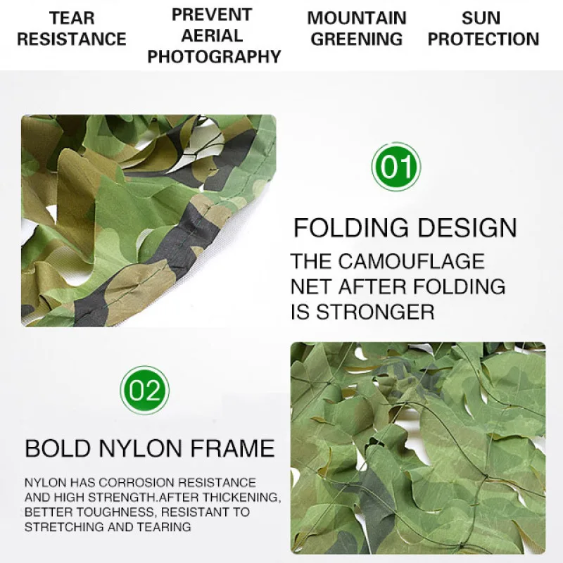 Sun Shade Netting for Factory Buildings and Outdoor Camping Hunting Military Army Training Tent Camouflage Nets Car Sun Shelter