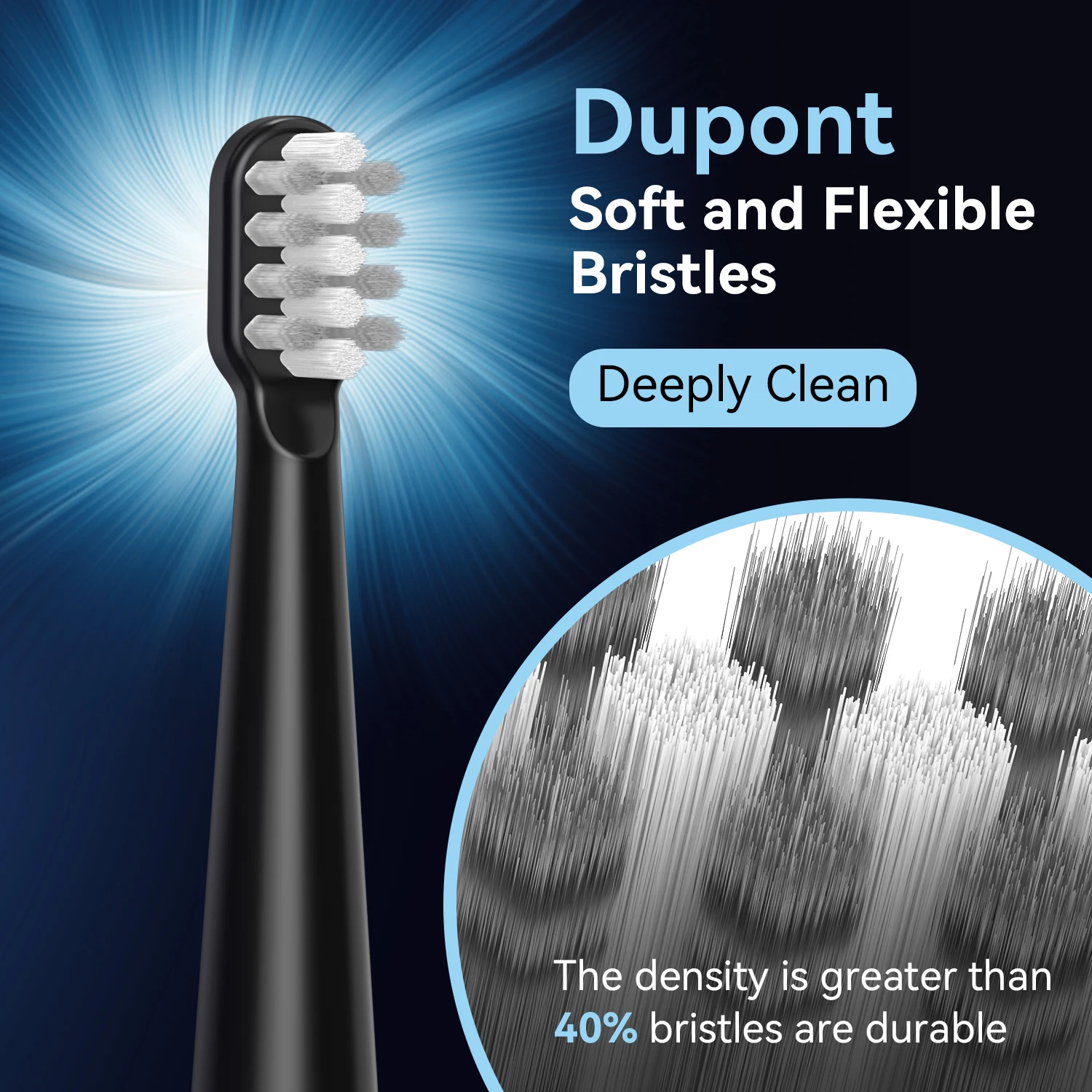 Sejoy Electric Toothbrush USB Rechargeable 12 Replacement Toothbrush Heads 6 Modes Adult Ultrasonic Teeth Cleaning 6