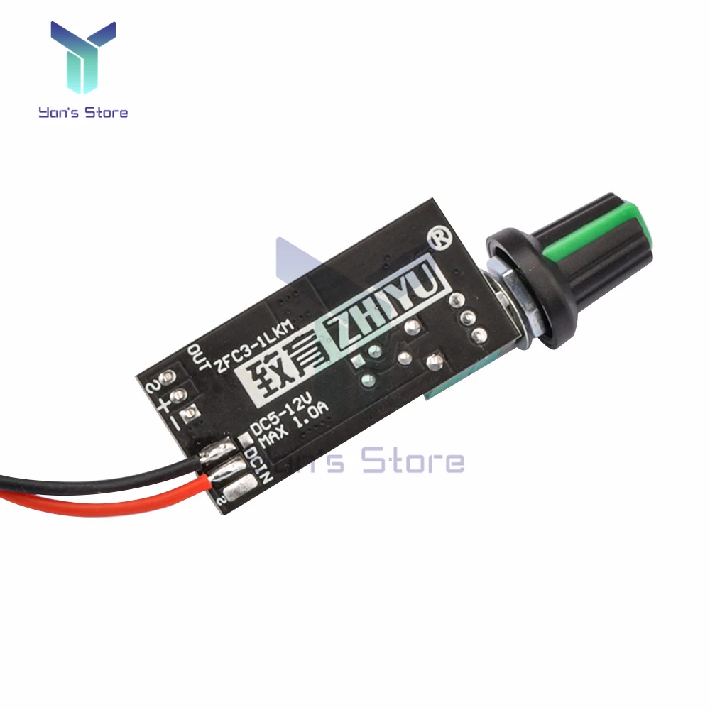 DC 5V 12V Adjustable PWM Fan Speed Controller with Knob Switch 2/3 Wire fan Speed Governor noise reduction can be shut down
