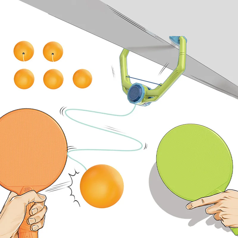 

1 Set Table Tennis Trainer with 6 Balls Parent-child Interaction Table Tennis For Recreational Games Indoor Suspended PingPong