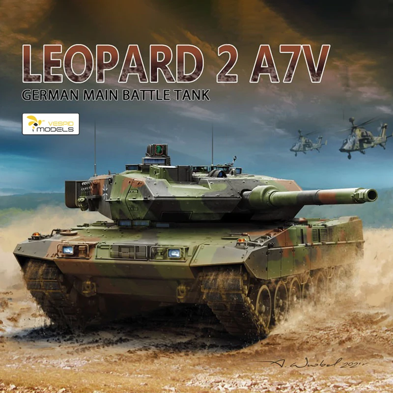 

Vespid model Assembly Model Kit VS720016 Main Battle Tank German Leopard 27VA 1/72 comes with metal barrel.