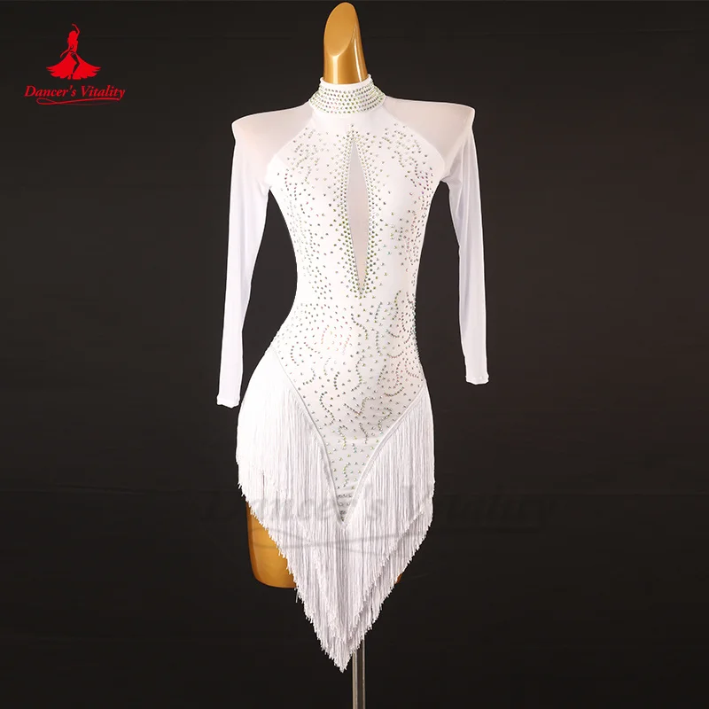 Salsa Robe De Danse Blanche Robe A Frange Robe De Danse Latine à