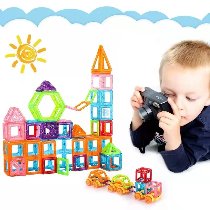 Magnetic Building Blocks Big Size and Mini Size DIY Magnets Toys for Kids Designer Construction Set Gifts for Children Toys