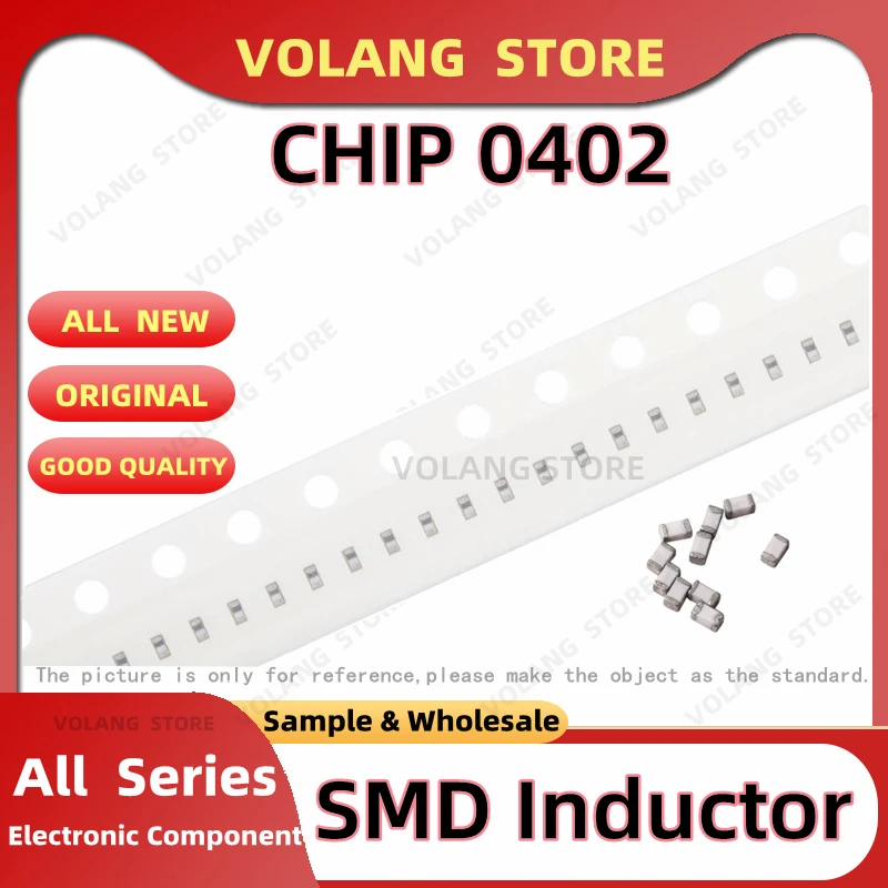 

100pcs SMD Inductor 0402 1005 Chip 1nH 4.7nH 10nH 22NH 47NH 56NH 82nH 100nH 120nH 470nH 680NH 820NH 1UH 1.2UH 1.8UH 2.2uH 3.3uH