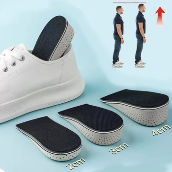 Solette in memory foam da 2-4 cm per scarpe modelli di aumento dell'altezza degli uomini Solette traspiranti che assorbono il sudore per i piedi Accessorio da corsa 1