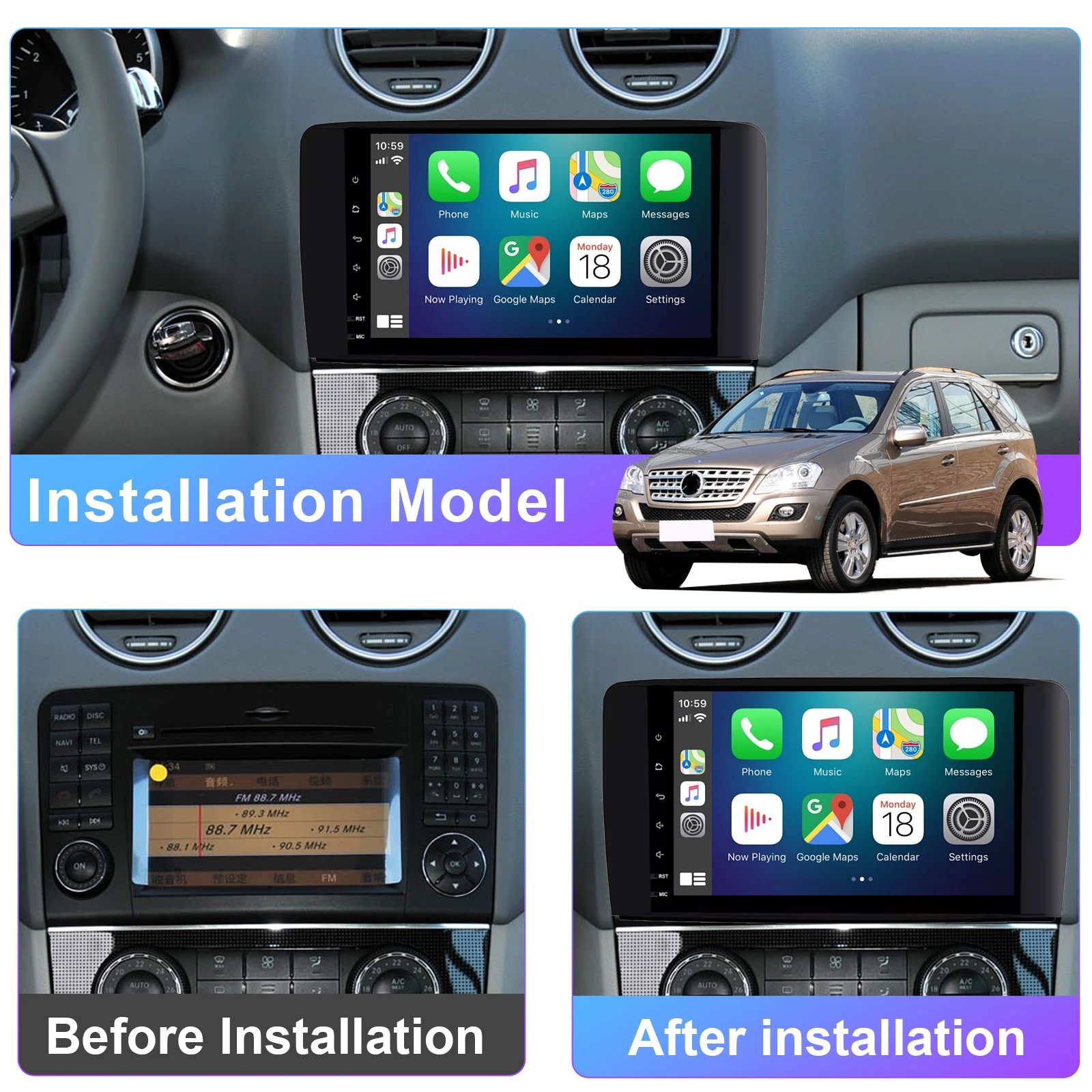 9"Android Car Radio for Mercedes Benz GL ML CLASS W164 X164 ML350 ML450 ML500 GL