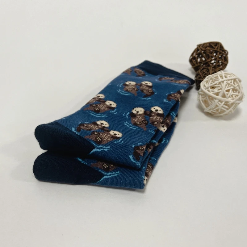 Men's socks 1 pair otter swimming mid-calf suit all seasons