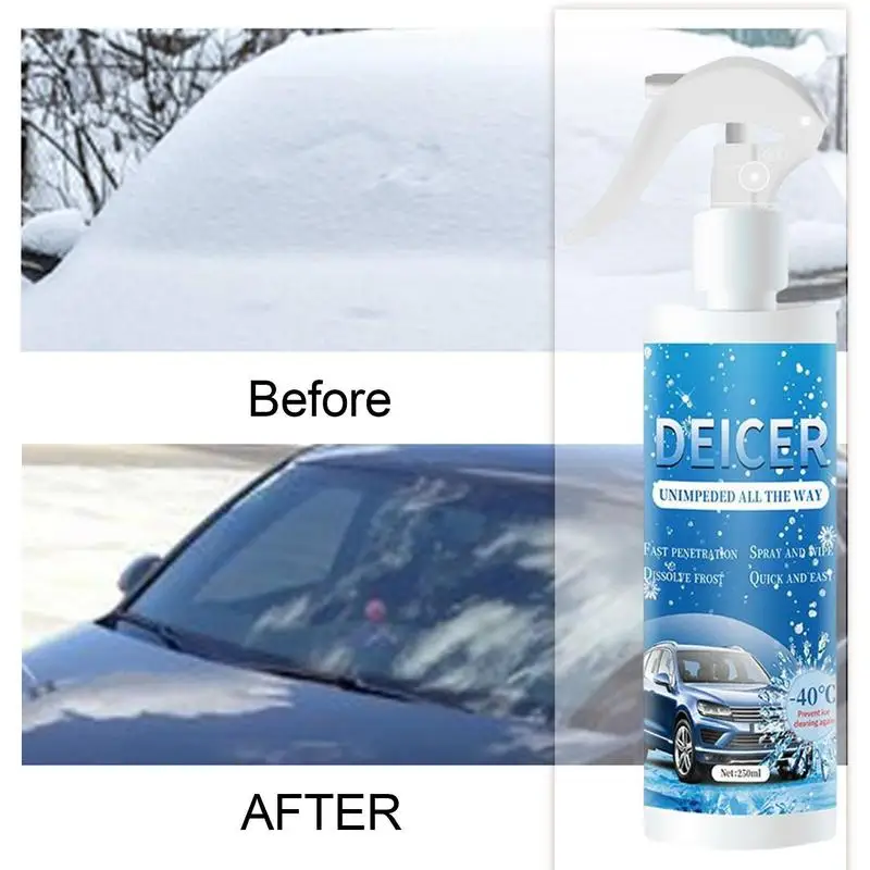 Deicer Spray For Car Effective Car Windshield Ice Melt Liquid 250ml Windshield Removal Defrosting Liquid Ice Melt