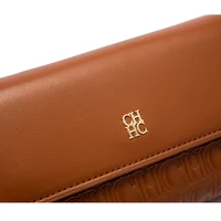 CHCH Women's Shoulder Bag New Magnetic Flip Chain Bag Brown Small Square Bag Wallet - Image 4