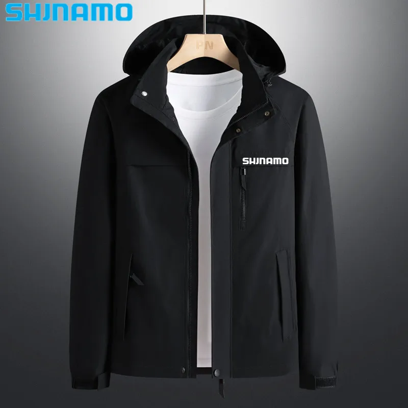 

New Outdoor Fashion Casual Detachable Hat Hiking Fishing Jacket Men Zipper Pocket Slim Fit Coat Men's Breathable Climbing Suit