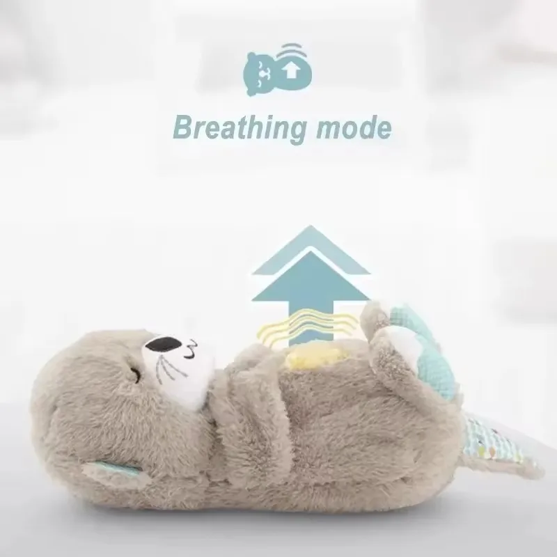 Breathing Otter Sleep and Playmate Otter Musical Stuffed Baby Plush Toy with Light Sound Newborn Sensory Comfortable Baby Gifts 3