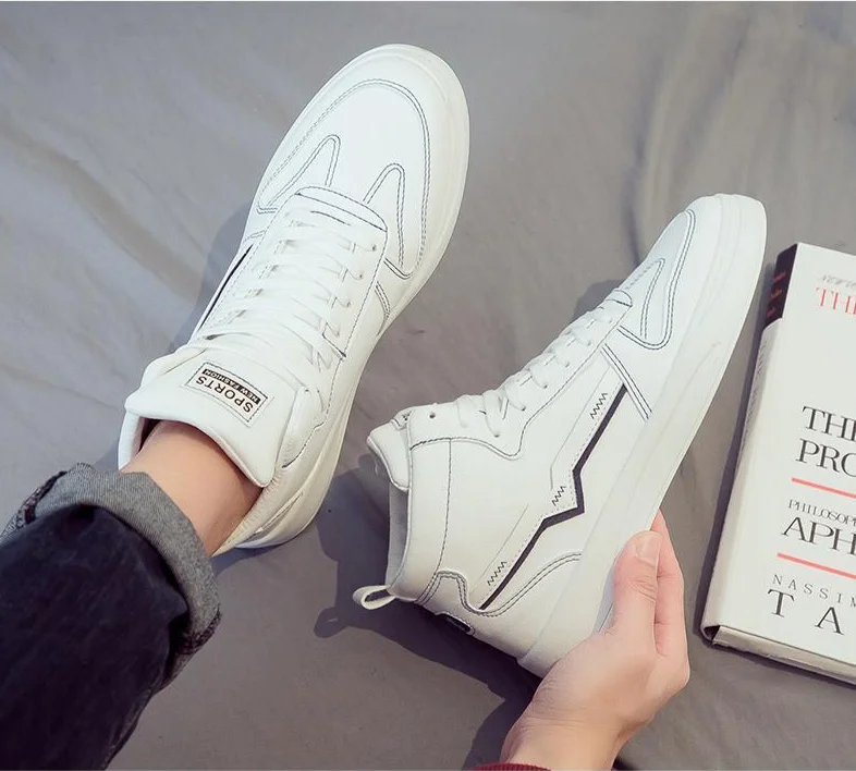 Chaussures de sport décontractées et polyvalentes en toile blanche pour hommes, nouvelle édition coréenne du printemps 2024_voghion.com