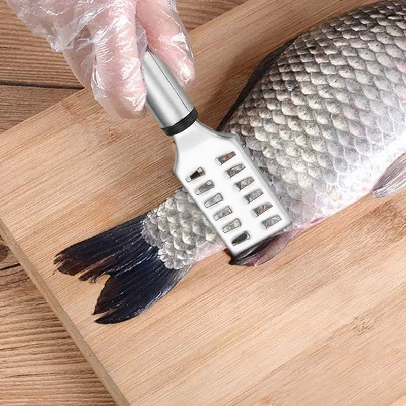 

Stainless Steel Fish Scale Remover Fishing Scale Brush Grater Seafood Tool Scarper Remover with Ergonomic Handle Fish Scaling